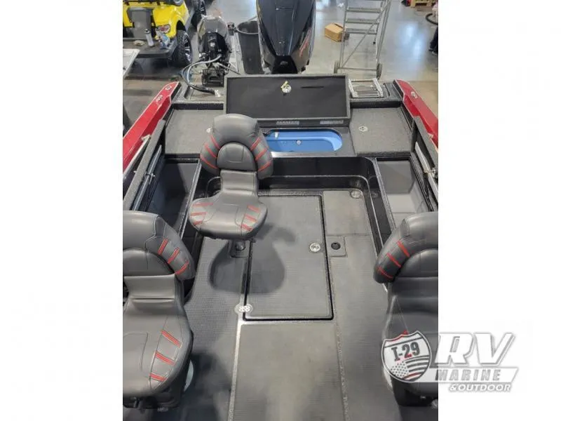 Slide: The Image of 2022 Nitro ZV20 boat interior with seating and storage compartments. - 11