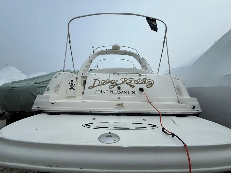 Slide: The Image of 2006 Sea Ray 320 Sundancer boat docked, Point Pleasant, NJ, rear view. - 32