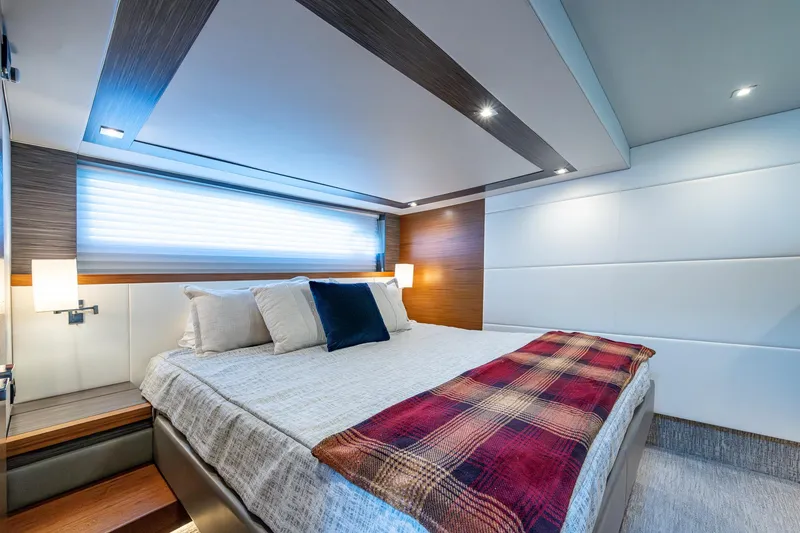 Slide: The Image of Luxurious bedroom interior of 2020 Tiara Yachts C53 Coupe with modern design. - 31