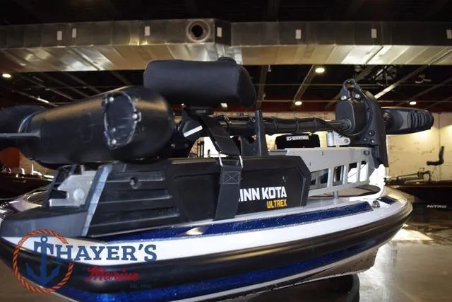 Slide: The Image of 2019 Nitro Z19 boat with Minn Kota Ultrex motor in showroom. - 10