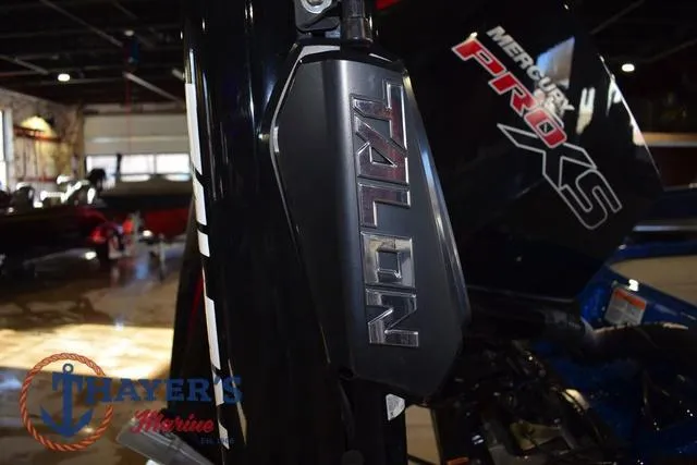 Slide: The Image of 2019 Nitro Z19 boat with Talon anchor and Mercury Pro XS engine in showroom. - 12