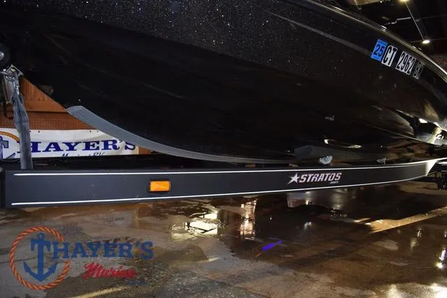 Slide: The Image of 2016 Stratos 176 VLO™ boat on trailer at Thayer's Marine showroom. - 40