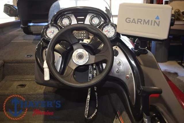 Slide: The Image of 2021 Tracker Pro Team 175 boat dashboard with Garmin navigation system. - 13