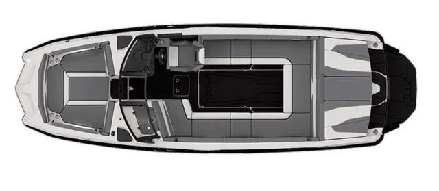Slide: The Image of Top view of 2025 Axis Wake Research A245 boat interior layout. - 3