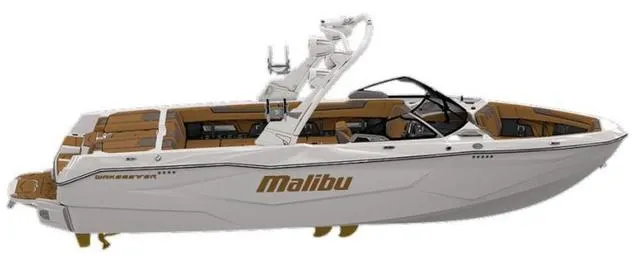Slide: The Image of 2025 Malibu 25 LSV boat with sleek design and luxurious interior. - 1