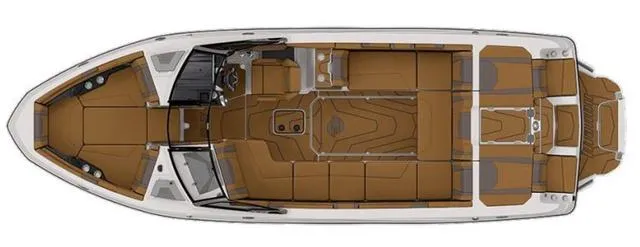 Slide: The Image of 2025 Malibu 25 LSV boat interior layout, featuring spacious seating and modern design. - 3