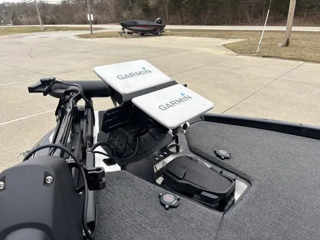 Slide: The Image of 2021 Skeeter FXR21 Limited boat with dual Garmin displays on the deck. - 10