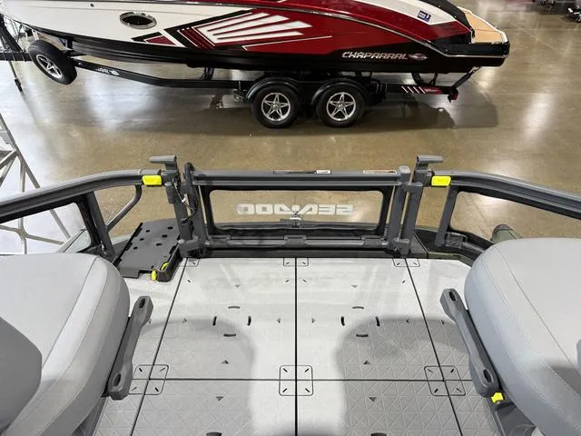 Slide: The Image of 2025 Sea-Doo Switch™ Fish 21 deck, featuring spacious seating and modern design. - 13