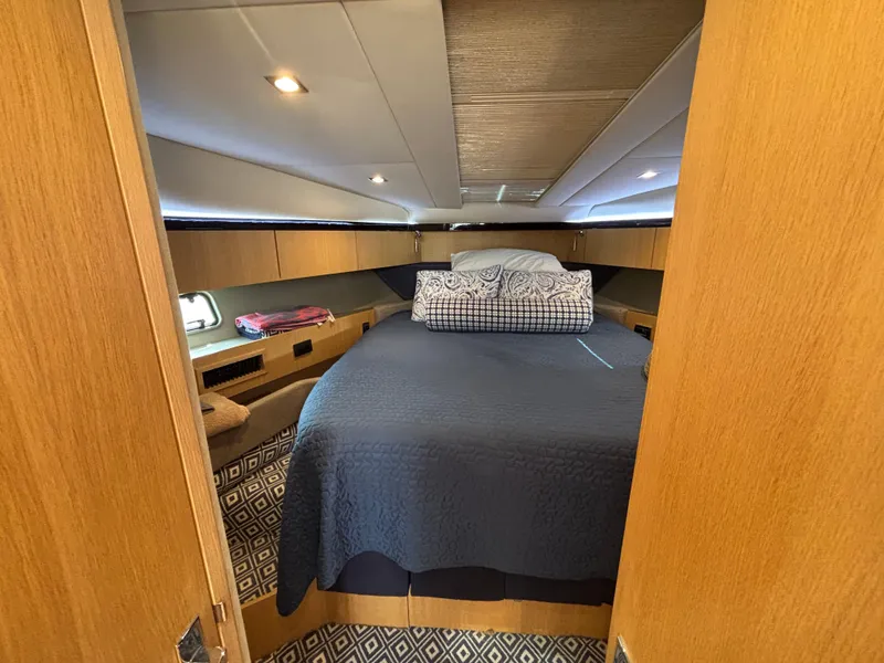Slide: The Image of Luxurious cabin interior of 2015 Fairline Squadron 42 yacht with cozy bedding. - 36