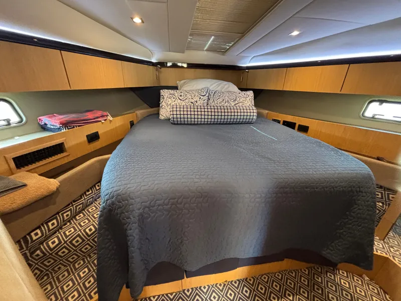 Slide: The Image of Luxurious cabin interior of 2015 Fairline Squadron 42 yacht with cozy bedding. - 37