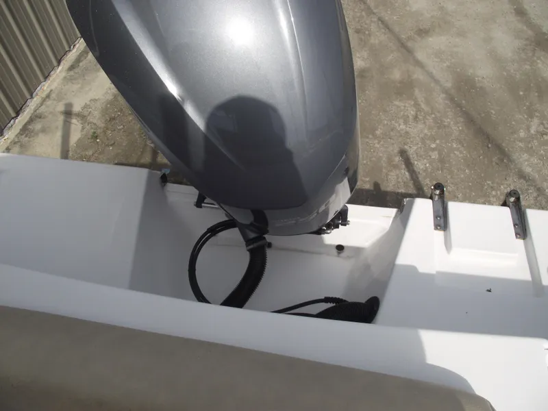 Slide: The Image of 2019 Sportsman Open 232 Center Console boat engine, viewed from above. - 36