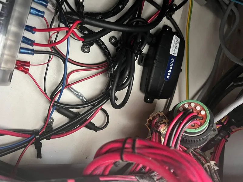 Slide: The Image of Electrical wiring and components inside a 2003 Sea Ray 390 Motor Yacht. - 22