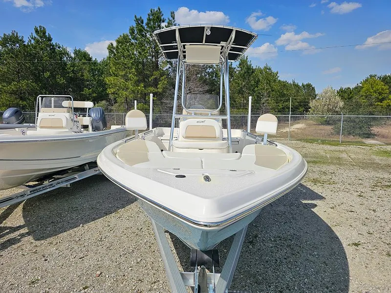 Slide: The Image of 2025 Bulls Bay 2200 XS boat on display, featuring sleek design and modern amenities. - 4