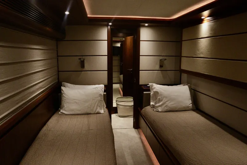 Slide: The Image of Luxurious twin cabin interior on 2016 Custom Line 97 yacht. - 23
