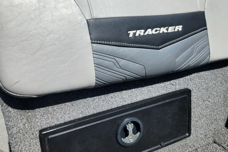 Slide: The Image of 2019 Tracker Pro V 175 Guide boat seat detail with logo. - 12