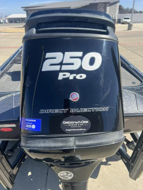 Slide: The Image of 2015 Triton 20TRX boat engine, 250 Pro Direct Injection, Gregg Orr Marine sticker. - 18