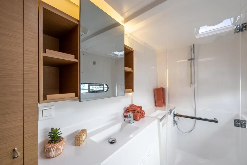 Slide: The Image of Modern bathroom interior in 2025 Excess 11 yacht, featuring sleek design and elegant fixtures. - 24