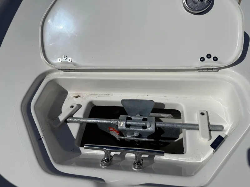 Slide: The Image of Anchor storage compartment on 2025 Key West 1720 Center Console boat. - 8