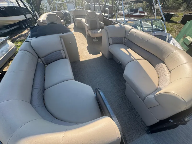 Slide: The Image of 2019 Misty Harbor 2285 Biscayne Bay CE pontoon boat with spacious seating and modern design. - 9