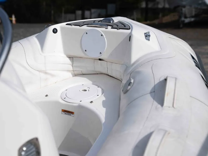 Slide: The Image of Zodiac Yachtline 360 2024, white interior, close-up of bow area. - 10