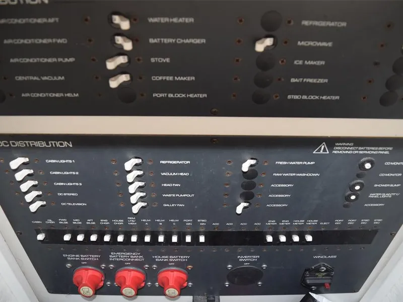 Slide: The Image of Electrical control panel on a 2006 Tiara Yachts 3200 Open boat. - 52