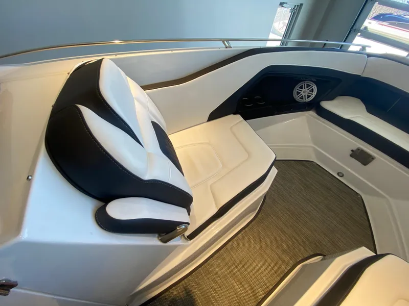 Slide: The Image of 2023 Monterey 298 SUPER SPORT BR interior with sleek seating and modern design. - 41