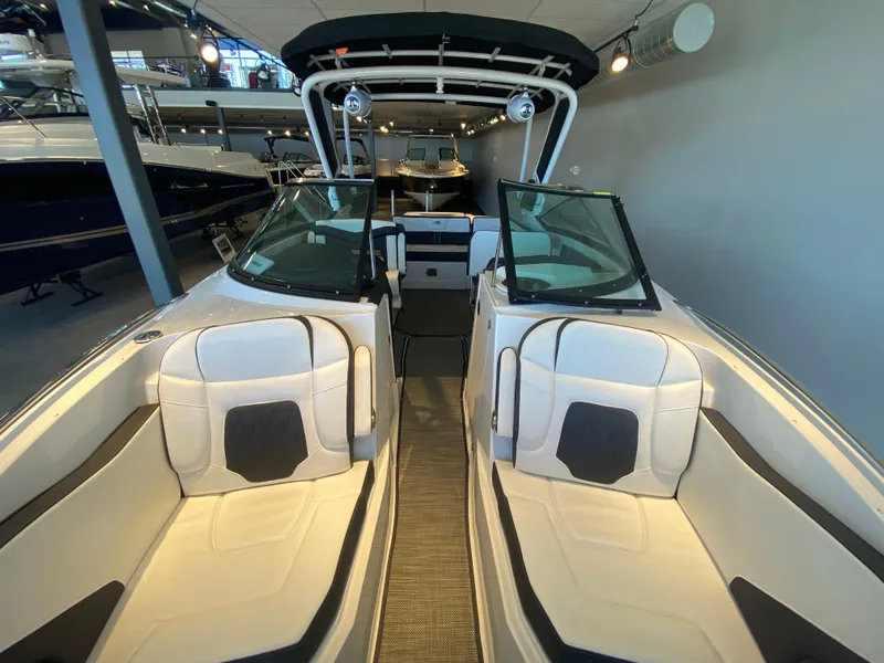 Slide: The Image of 2023 Monterey 298 Super Sport BR interior with luxurious seating and modern design. - 46