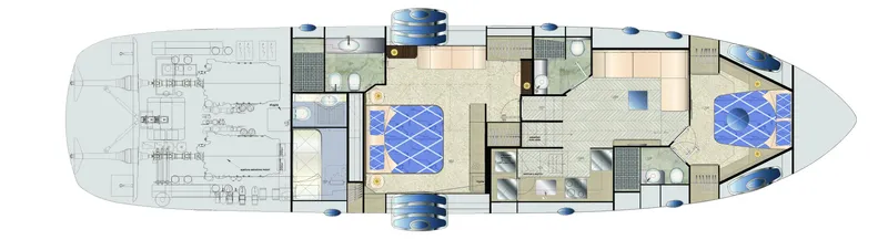Slide: The Image of Manufacturer Provided Image: Pershing 70 Lower Deck Layout Plan - 56