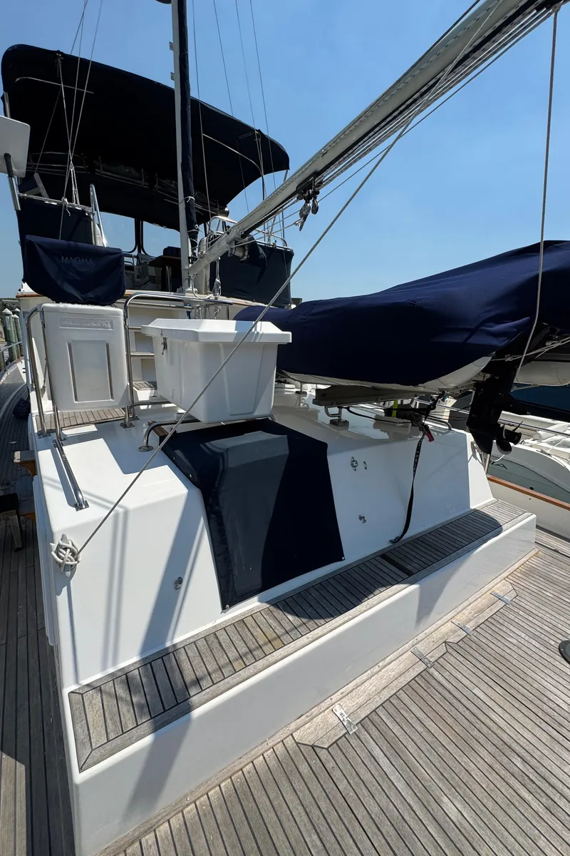 Slide: The Image of Grand Banks 42 Classic yacht, 2000 model, with blue covers. - 35