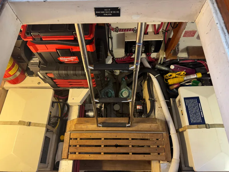 Slide: The Image of Engine room of 2000 Grand Banks 42 Classic yacht. - 44