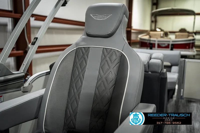 Slide: The Image of 2025 Bennington 22 MFB boat seat with elegant diamond stitching and sleek design. - 33