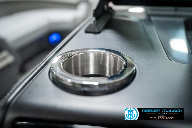 Slide: The Image of Cup holder on 2025 Bennington 22 MFB boat console, sleek design. - 37
