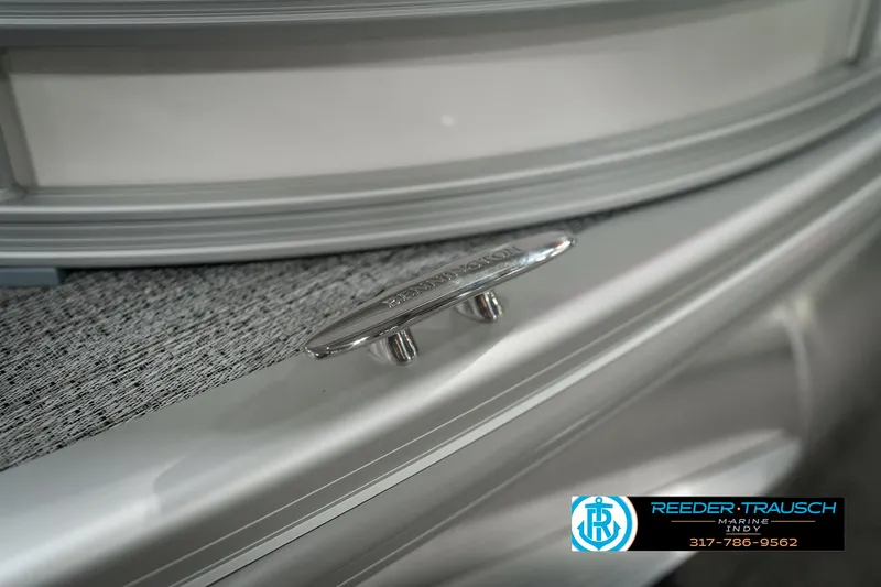 Slide: The Image of 2025 Bennington 22 MFB boat detail with cleat and textured flooring. - 45