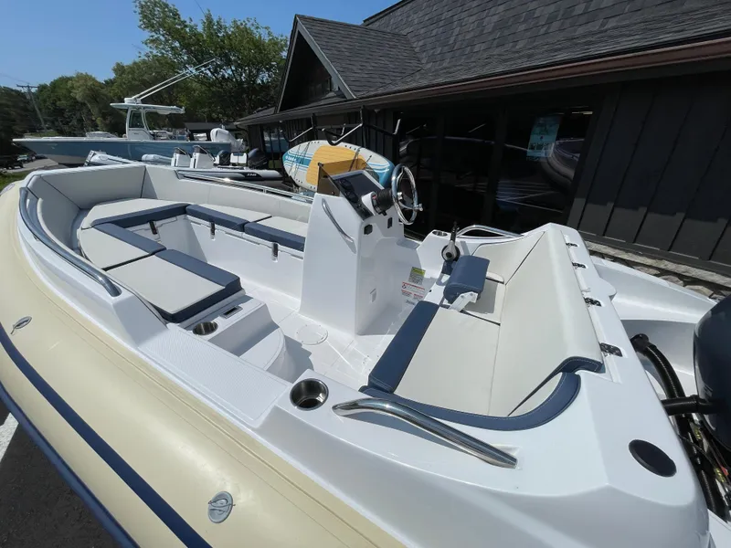 Slide: The Image of 2025 AB Inflatables Nautilus 17 DLX boat with spacious seating and modern design. - 26