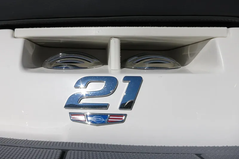 Slide: The Image of 2025 Chaparral 21 SSi Outboard emblem on a white surface. - 4