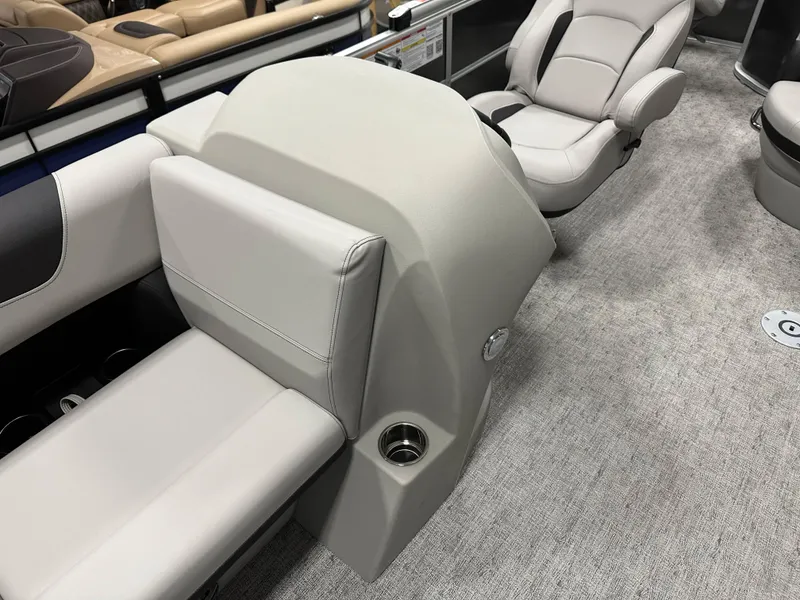 Slide: The Image of 2025 South Bay 222FCR LE boat interior with plush seating and modern design. - 12