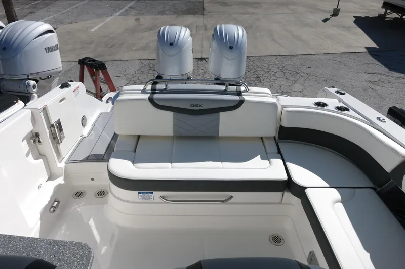 Slide: The Image of 2025 Chaparral 280 OSX Bowrider with dual Yamaha engines and spacious seating. - 24