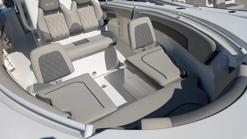 Slide: The Image of 2025 Key West 260 CC boat interior with luxurious seating and modern design. - 20