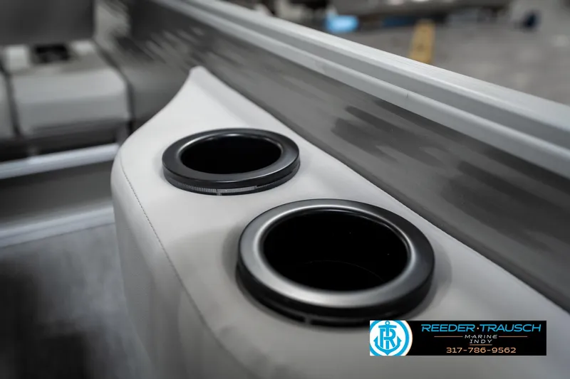 Slide: The Image of 2025 Bennington 22 SSB boat cup holders, close-up view. - 46