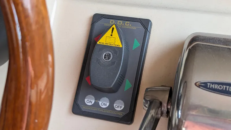 Slide: The Image of Control panel on a 2004 Meridian 408 Motor Yacht dashboard. - 27