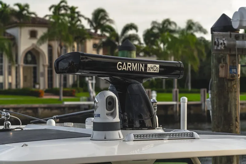Slide: The Image of 2021 Scout 355 LXF boat with Garmin xHD2 radar and FLIR camera. - 17