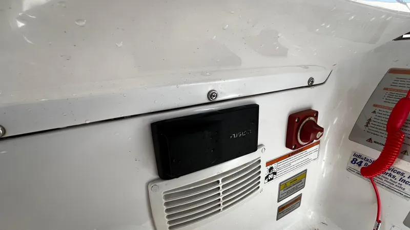 Slide: The Image of Control panel of 2021 AB Inflatables ABJET 430XP boat with safety features. - 17