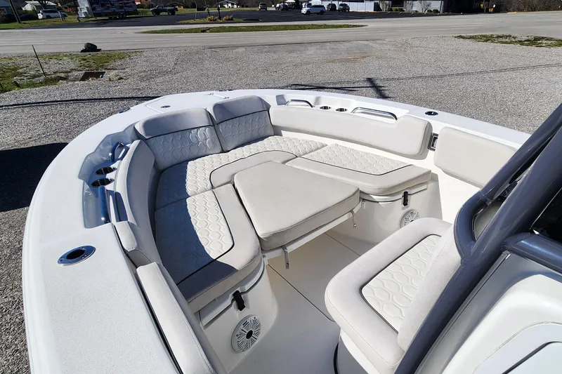 Slide: The Image of 2021 Sea Fox 248 Commander boat with spacious seating and modern design. - 12