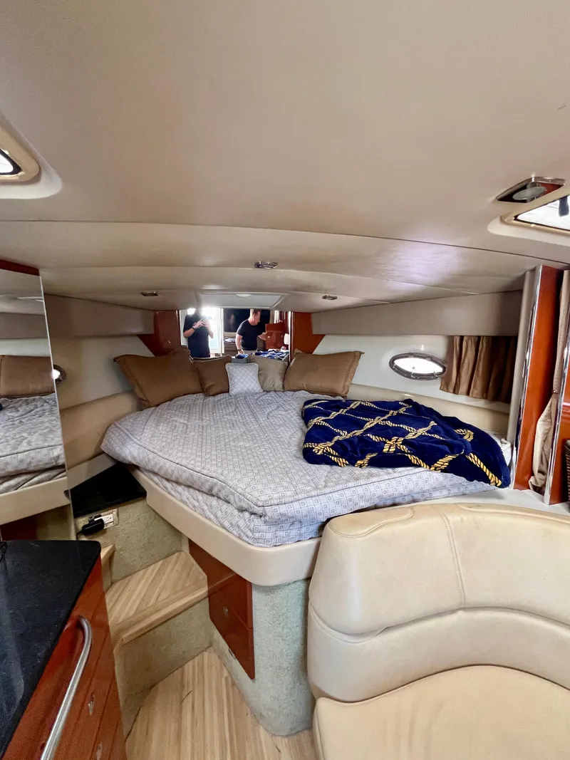 Slide: The Image of Interior of 2012 Formula 31 PC yacht with cozy bed and elegant furnishings. - 22