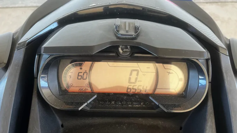 Slide: The Image of Dashboard of a 2021 Sea-Doo Wake Pro 230 showing speedometer and odometer readings. - 13