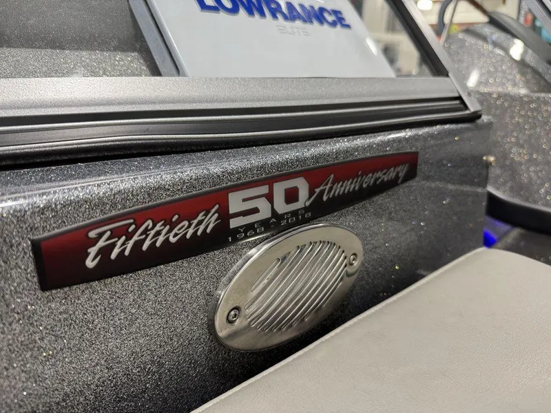 Slide: The Image of Ranger 212LS 2018 boat, 50th Anniversary edition, featuring a Lowrance Elite system. - 27
