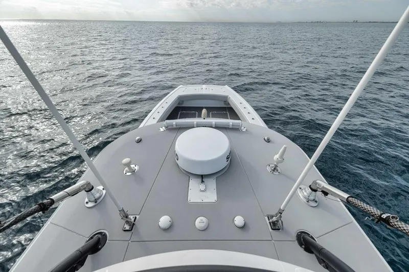 Slide: The Image of Bow view of 2019 Freeman 42LR boat on open sea. - 35