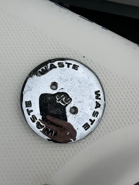 Slide: The Image of Chrome waste cap on 2006 Sea Ray 220 Sundeck boat. - 22