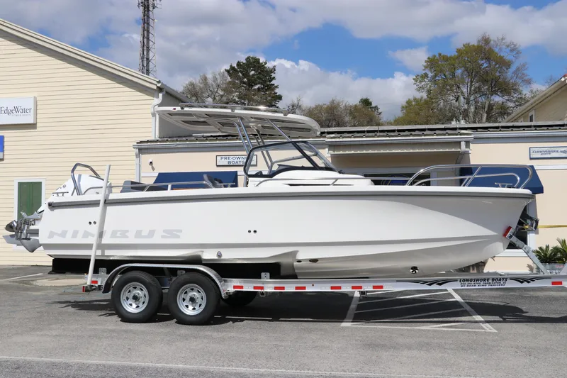 The Image of Nimbus Tender 8 boat on trailer, 2025 model, parked outdoors. - 0