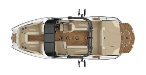 Slide: The Image of 2025 MasterCraft NXT22 boat interior, top view, showcasing seating and layout design. - 11